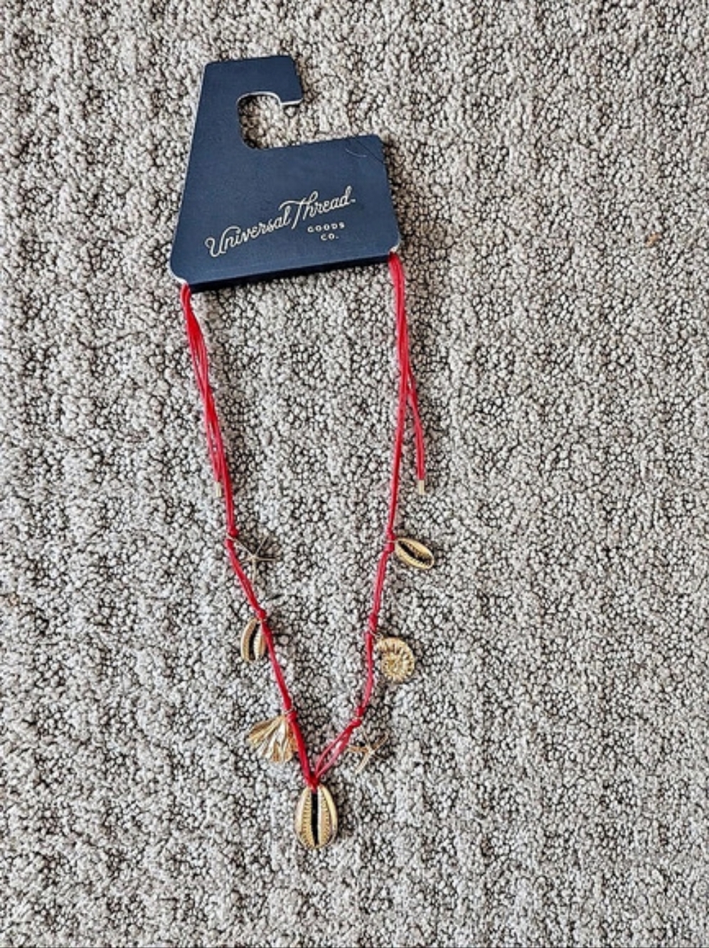 Universal Thread Coral Cord Charm Necklace NWT